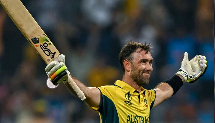 Glenn maxwell celebrates after taking Australia to World Cup Semis