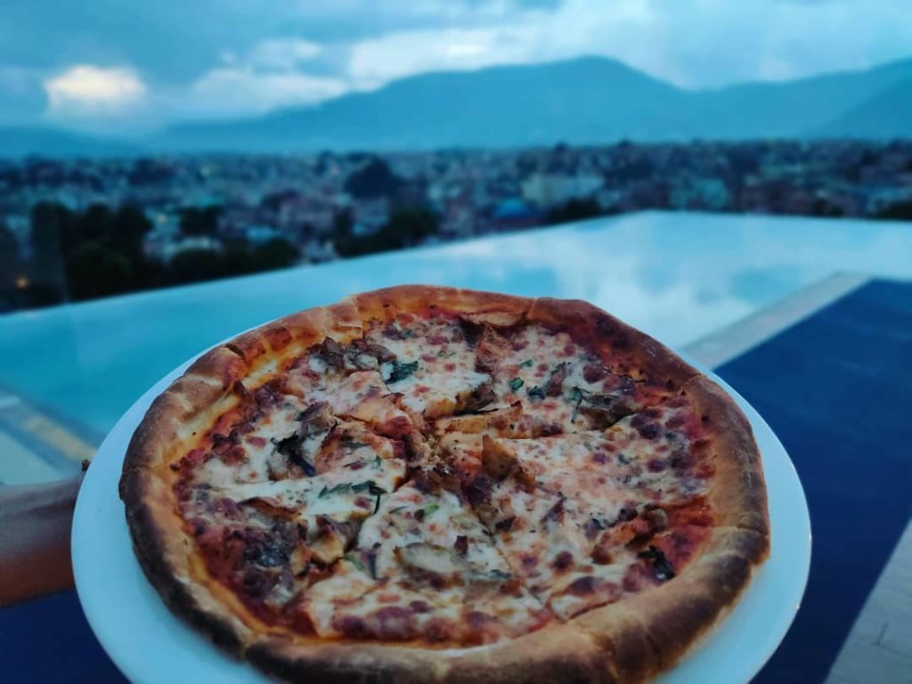 Hotel Shambala rooftop restaurant in kathmandu
