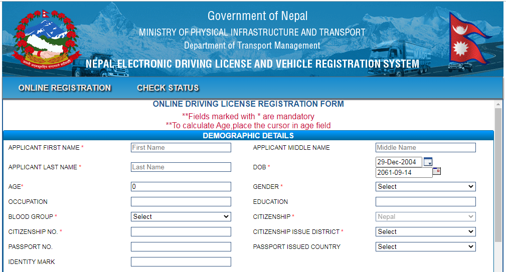Nepali driving license application guide
