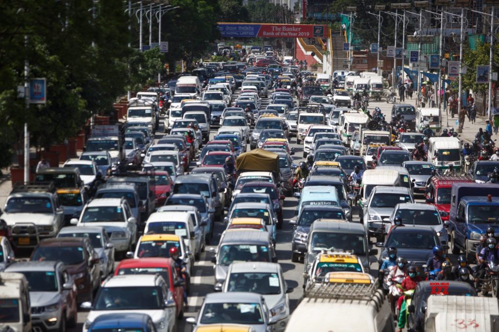 Traffic jam in Kathmandu