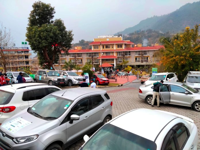 Amazing Motor Rally cars parked at Waterfront Resort, Pokhara