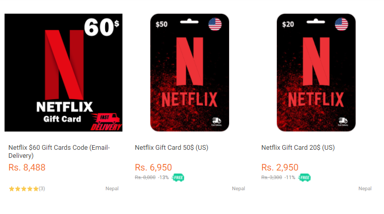 Buy a Netflix subscription in Nepal via Daraz